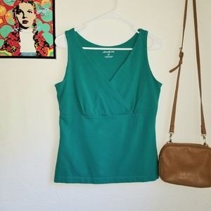 ❤ Eddie Bauer Stretch Teal Top Medium